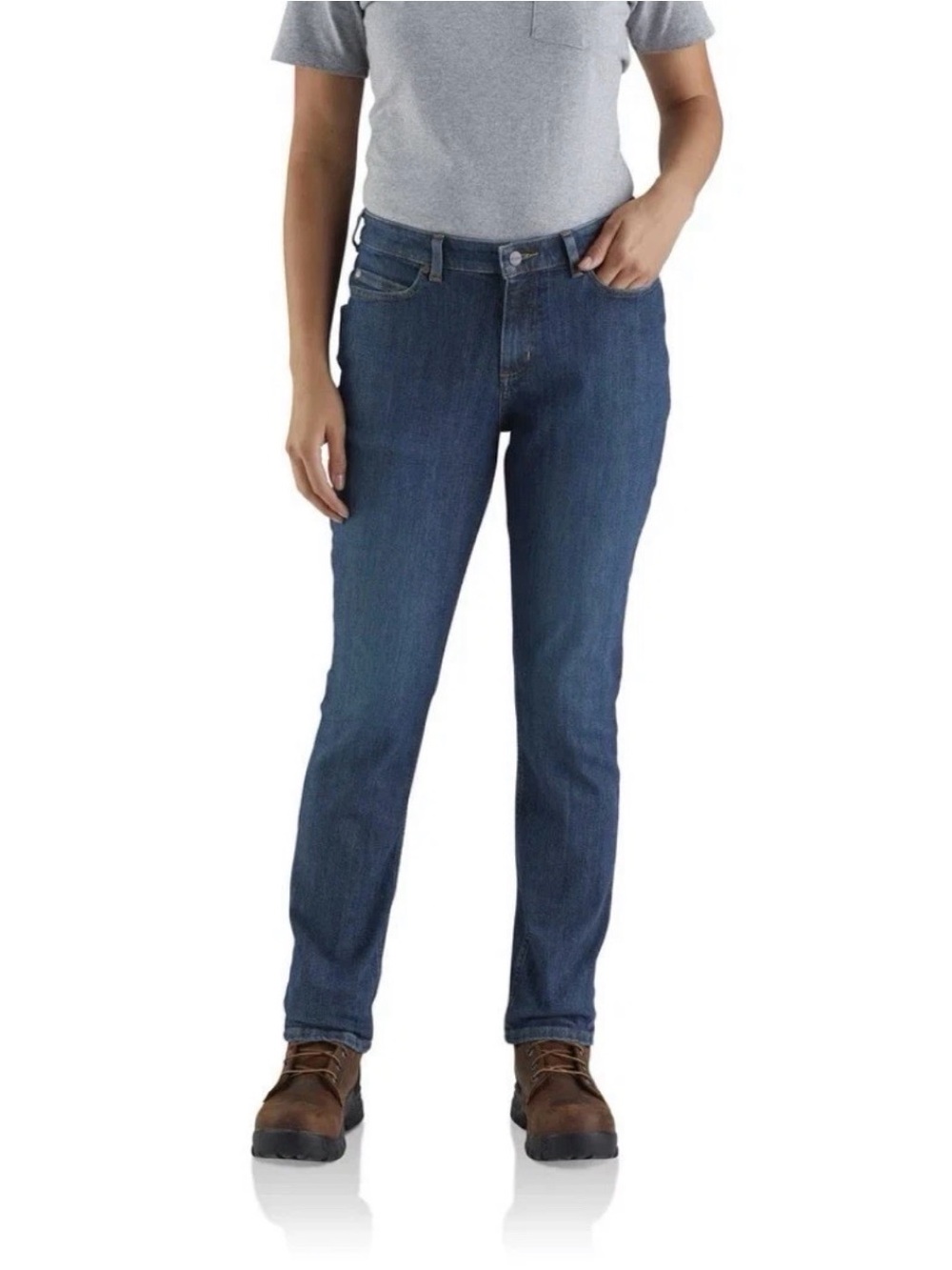 Carhartt Women’s RUGGED FLEX® RELAXED FIT JEANS - Blue - 2 Short